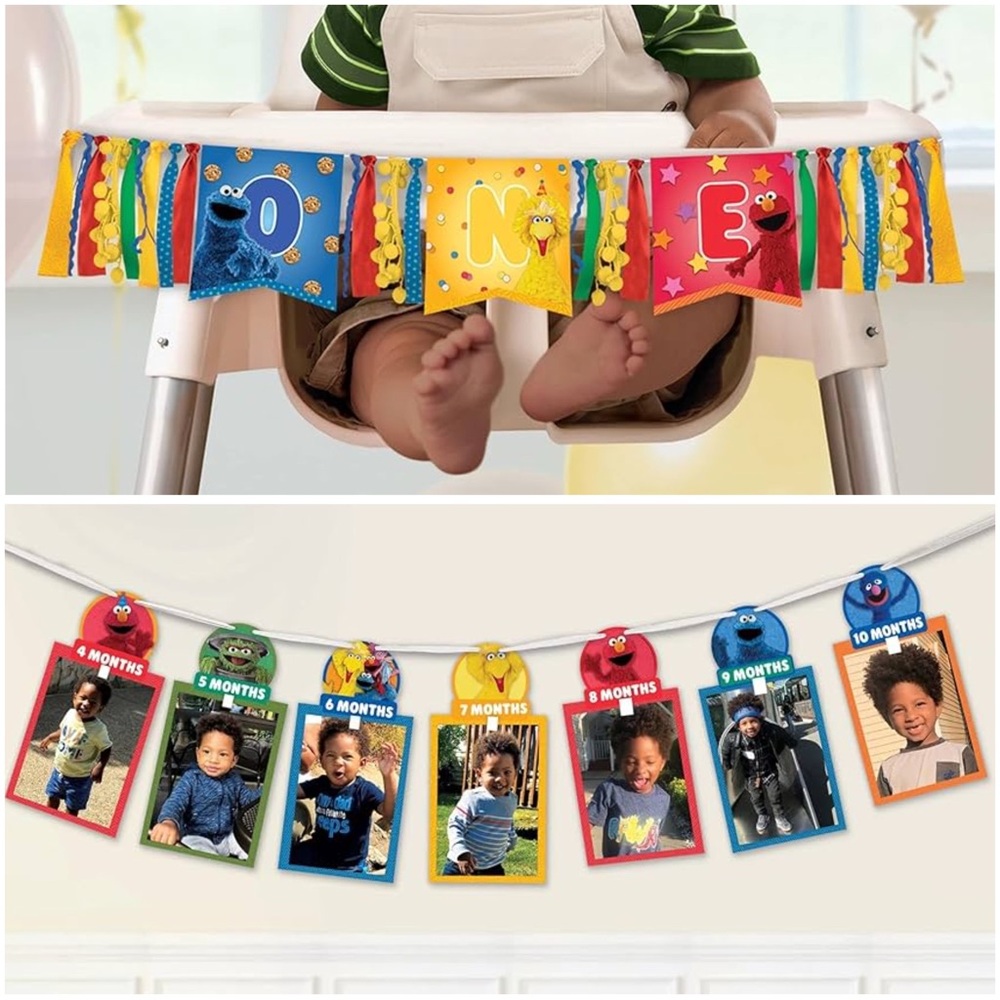 Sesame Street Blue and Red Party Banner